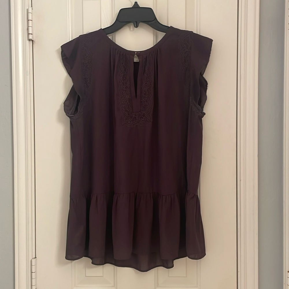 LOFT purple peplum top